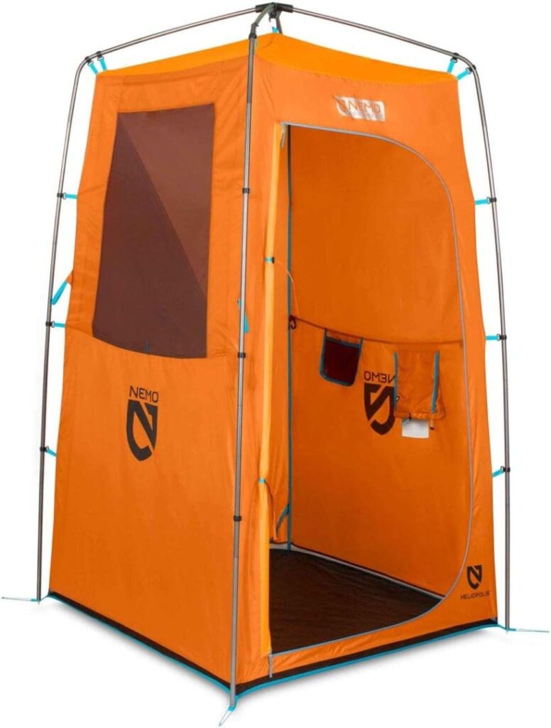 An orange Nemo Heliopolis  Shower Tent