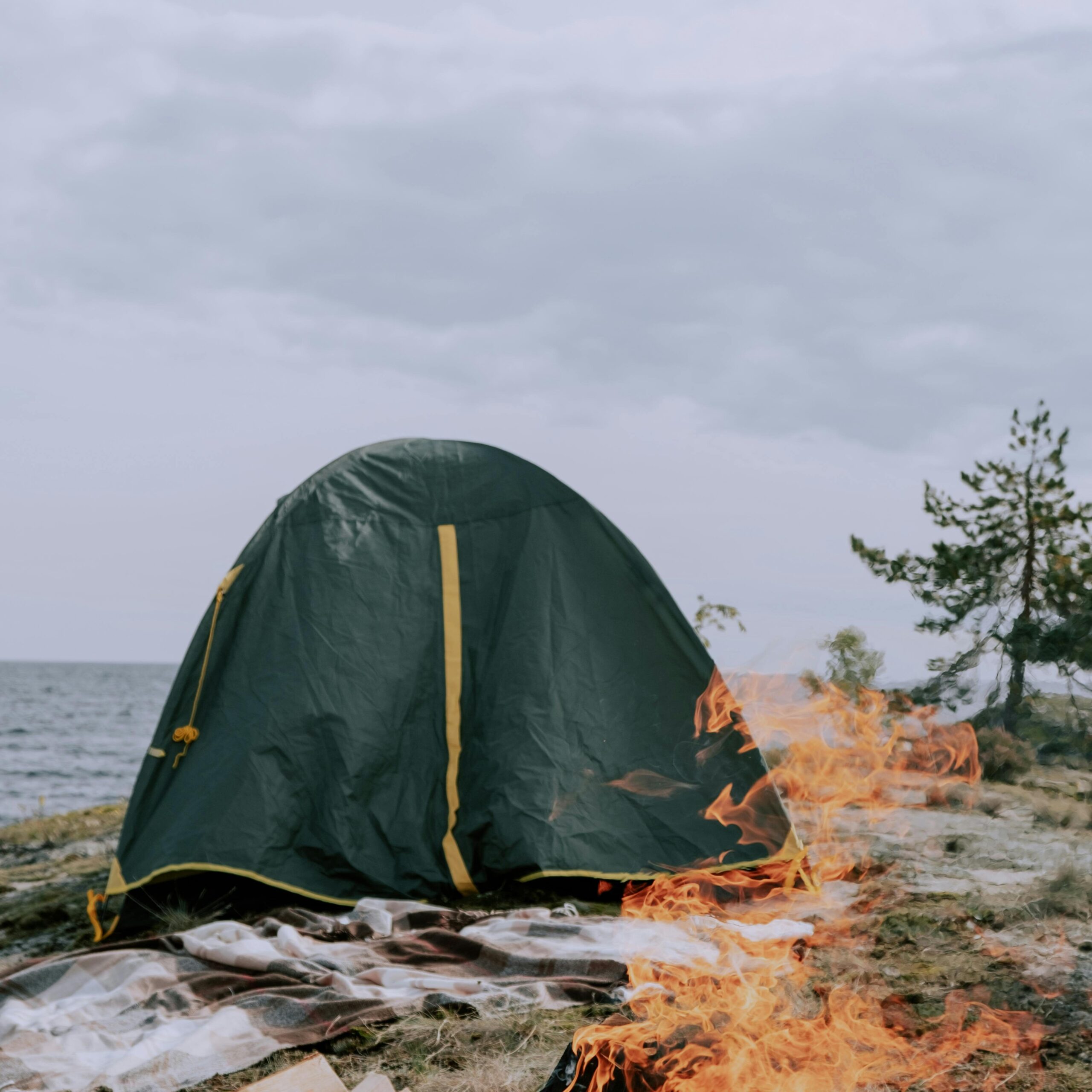 An out of control fire while primitive camping.